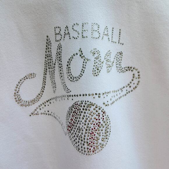Baseball Mom Hooded Sweatshirt Size Small Hoodie Game Day Bling Rhinestone - Picture 1 of 9